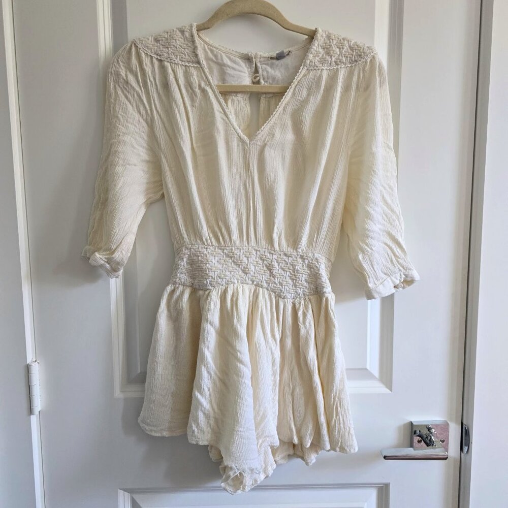 Ecote ivory gauze romper